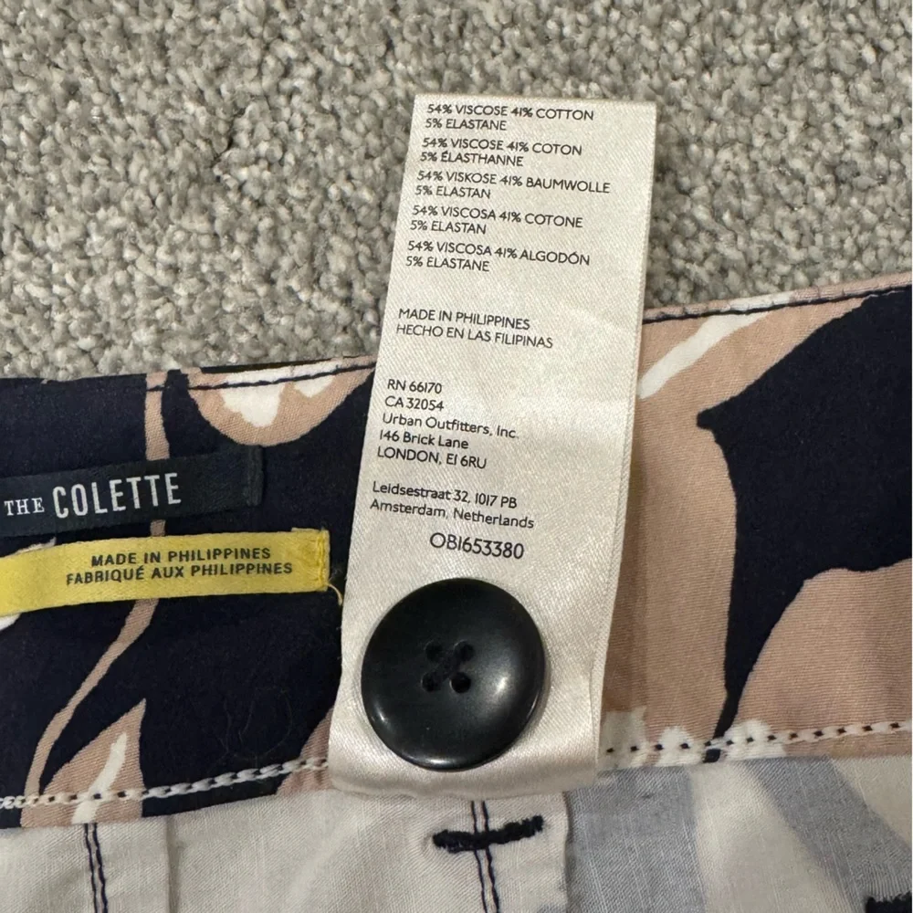 Anthropologie Maeve Colette Jo Faulkner Wide-Leg Cropped Floral Navy Pant 27 - Picture 10 of 11